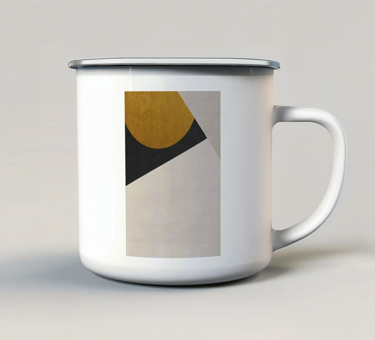 geometric art golden circle tazza in smalto da vintageshop