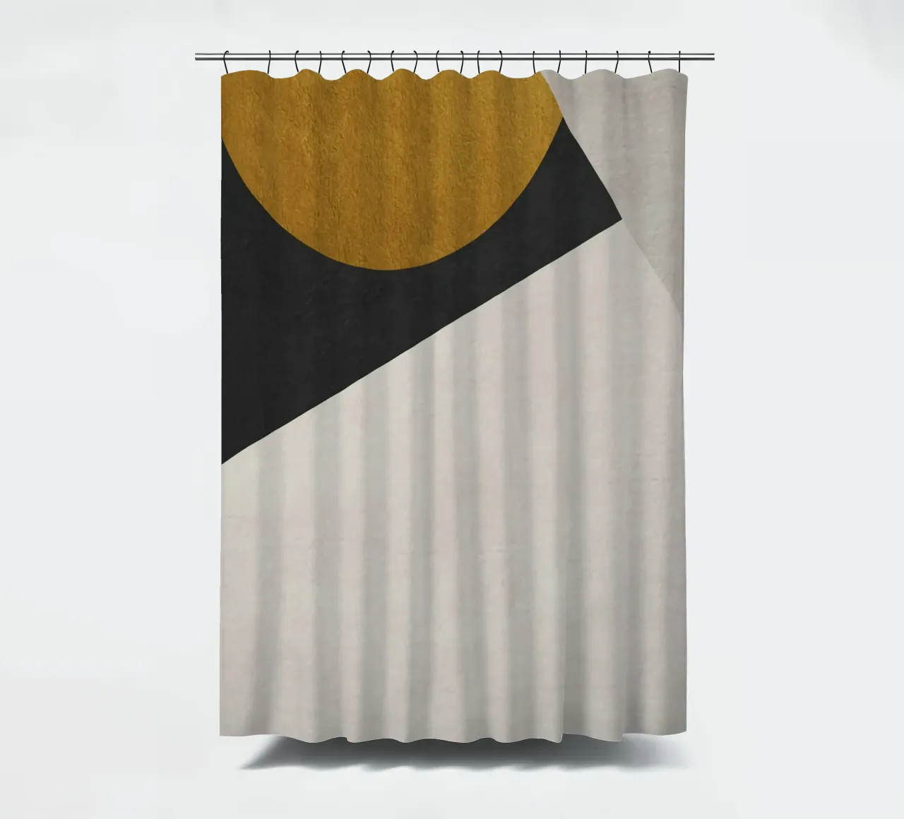 geometric art golden circle shower curtain by vintageshop