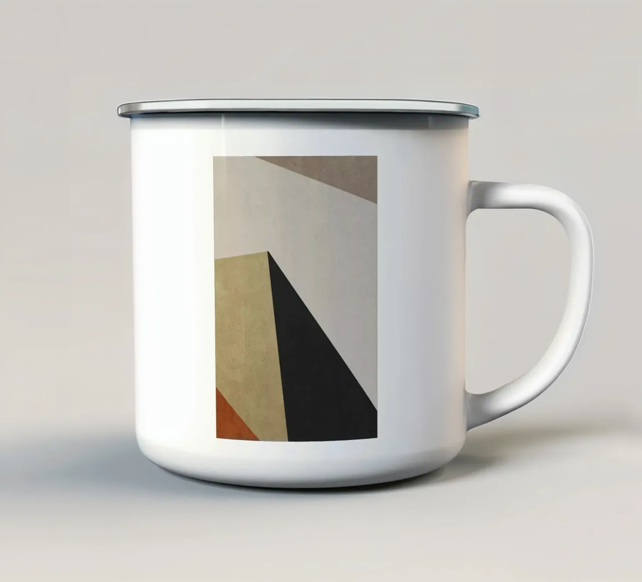 geometric art triangle 2 emaille mok van vintageshop