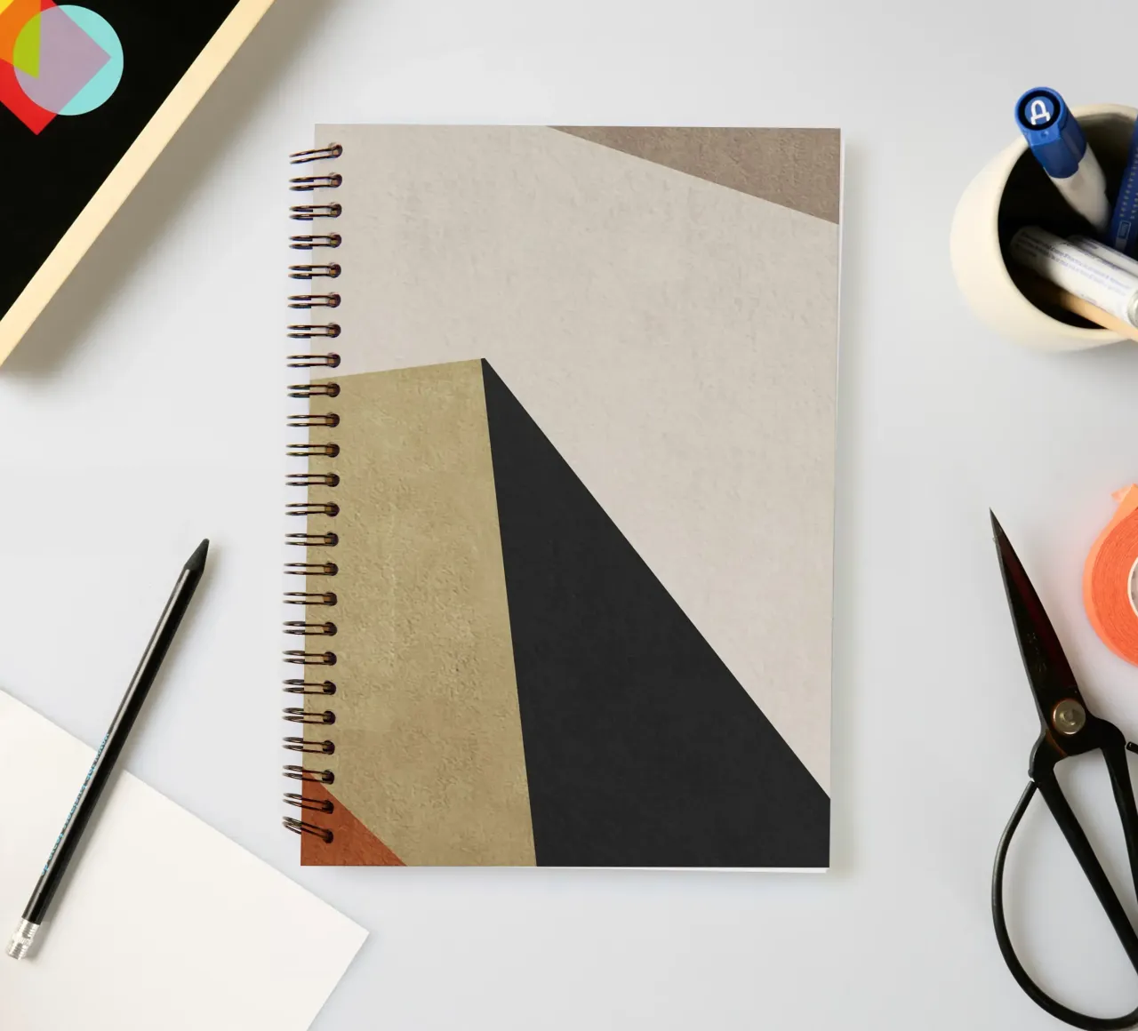 geometric art triangle 2 spiral notebook by vintageshop