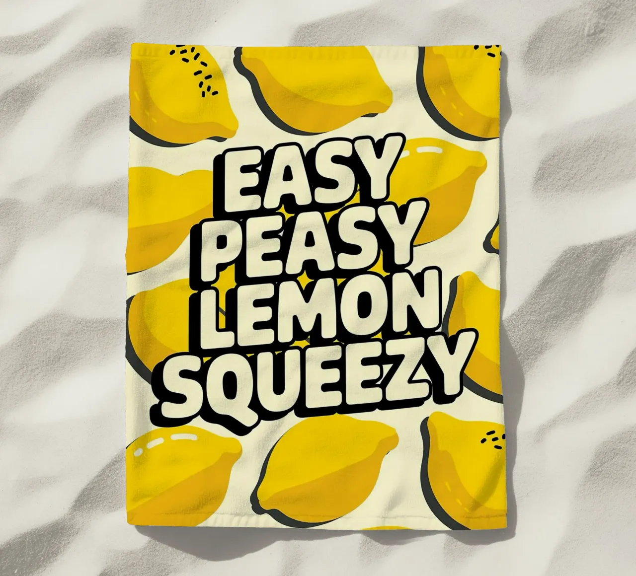 Easy peasy Zitrone quietschvergnügt lustiger Spruch Strandtuch von RB-Quotes