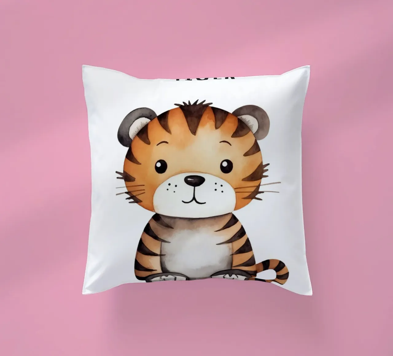 Stampa d'arte ad acquerello di una simpatica tigre - Cameretta per bambini e ragazzi D cuscino da ClubArt
