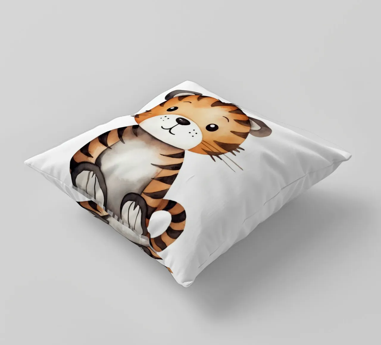 Stampa d'arte ad acquerello di una simpatica tigre - Cameretta per bambini e ragazzi D cuscino da ClubArt