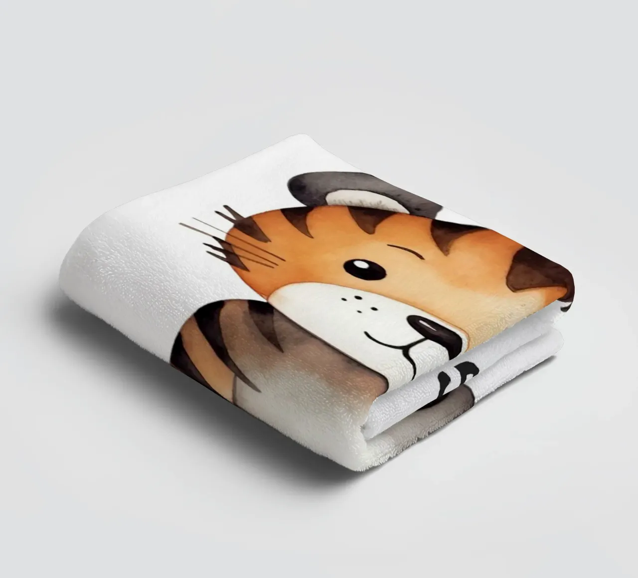 Stampa d'arte ad acquerello di una simpatica tigre - Cameretta per bambini e ragazzi D asciugamano da bagno da ClubArt
