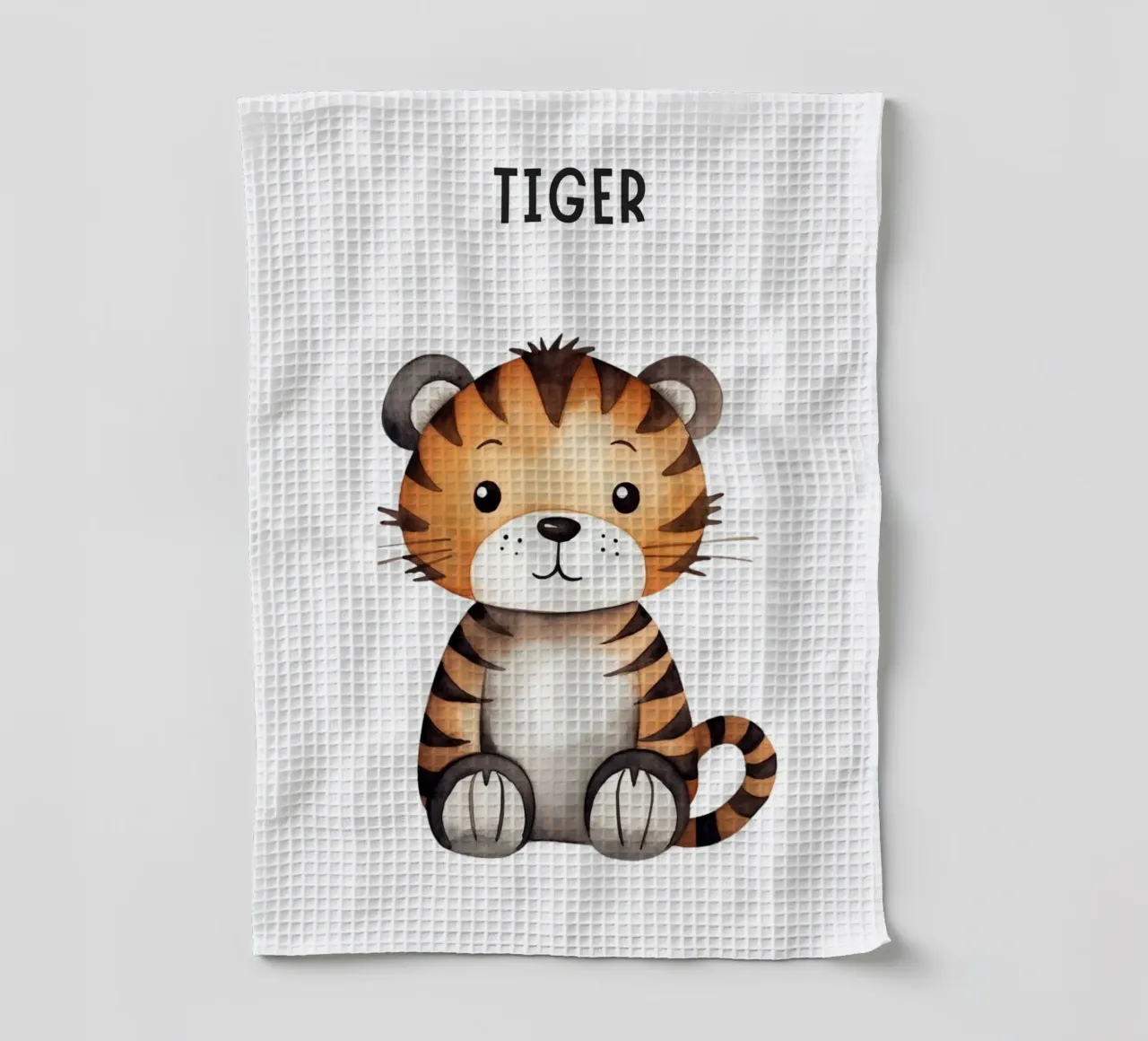 Stampa d'arte ad acquerello di una simpatica tigre - Cameretta per bambini e ragazzi D canovaccio da cucina da ClubArt