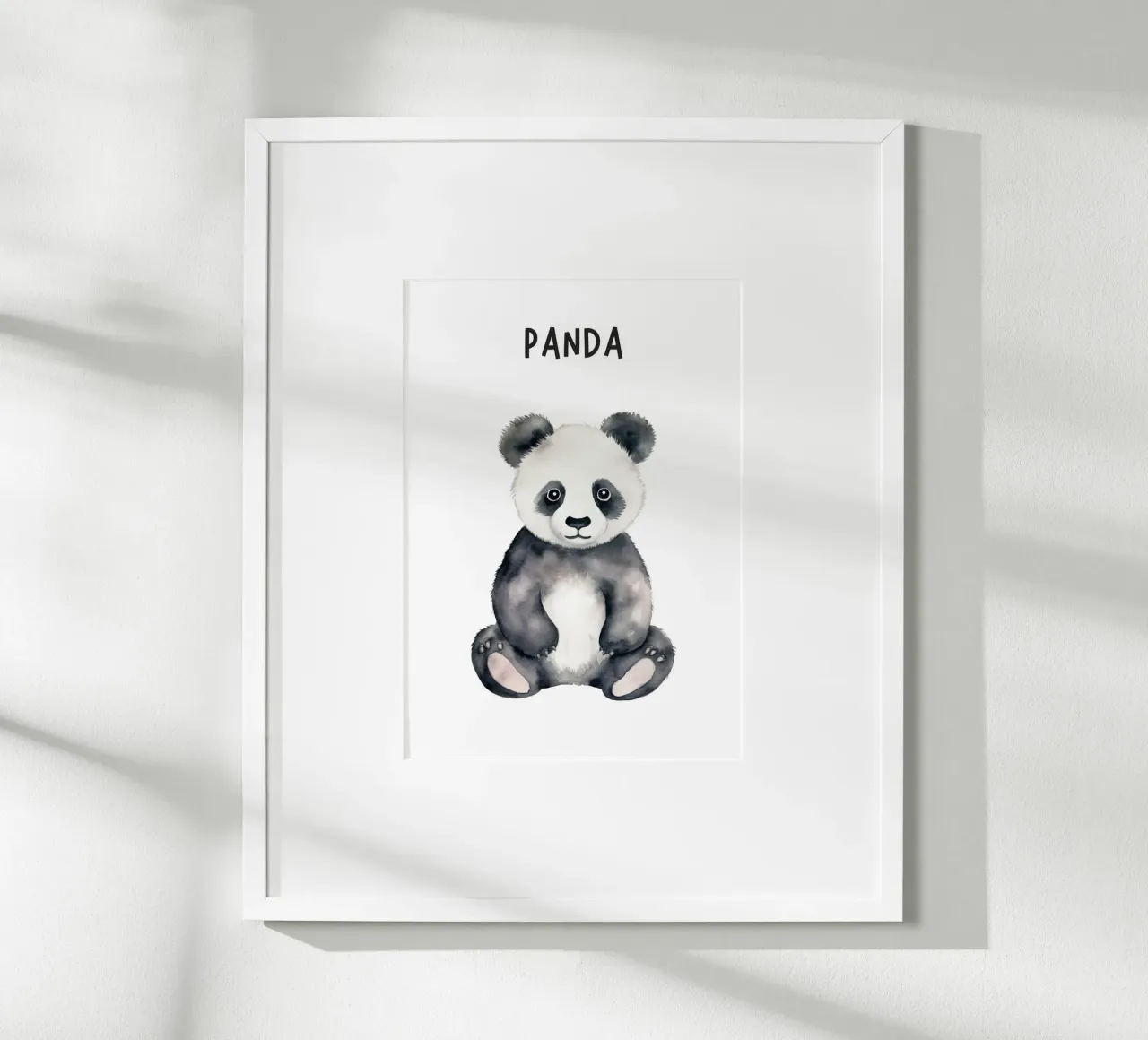 Stampa d'arte acquerellata di un dolce panda - Cameretta e stanza dei bambini poster con telaio in alluminio da ClubArt