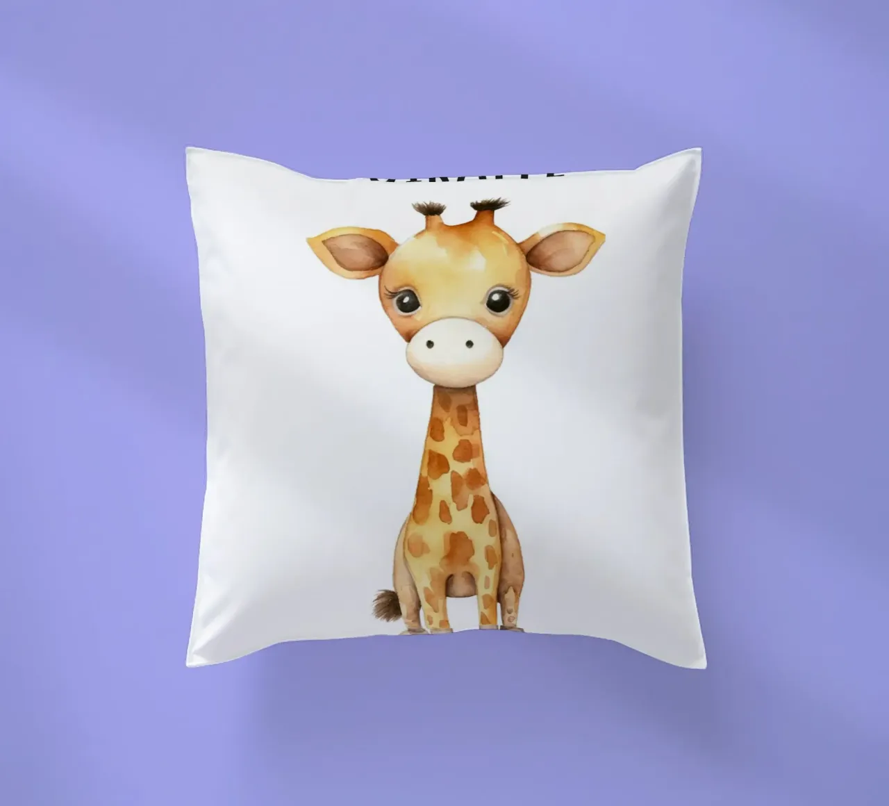 Stampa d'arte ad acquerello di una graziosa giraffa - Cameretta e stanza dei bambini cuscino da ClubArt