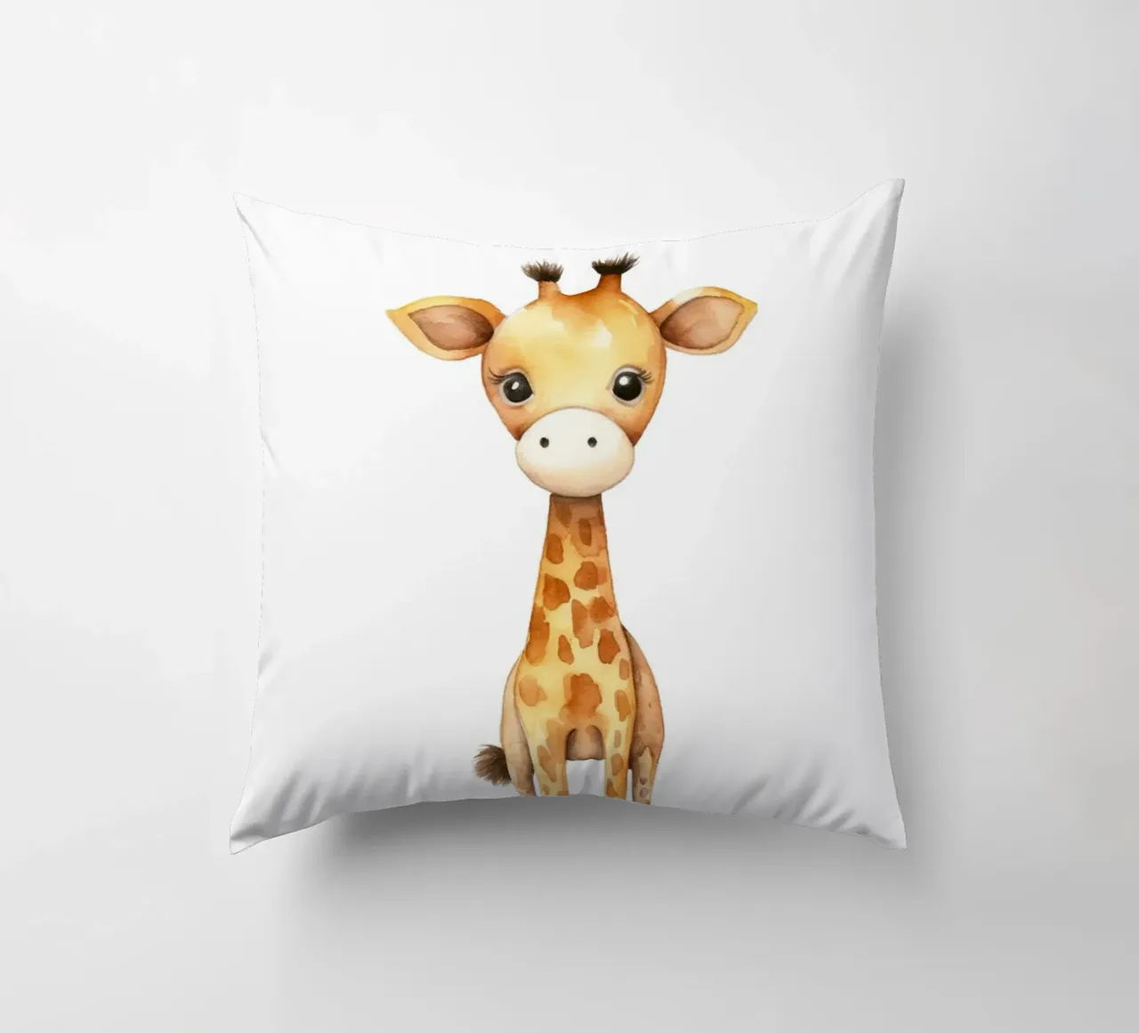 Stampa d'arte ad acquerello di una graziosa giraffa - Cameretta e stanza dei bambini cuscino da ClubArt