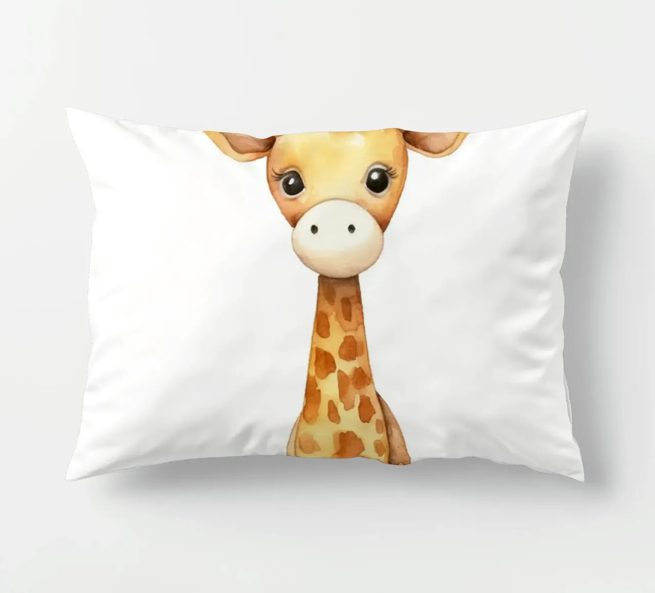 Stampa d'arte ad acquerello di una graziosa giraffa - Cameretta e stanza dei bambini cuscino da ClubArt