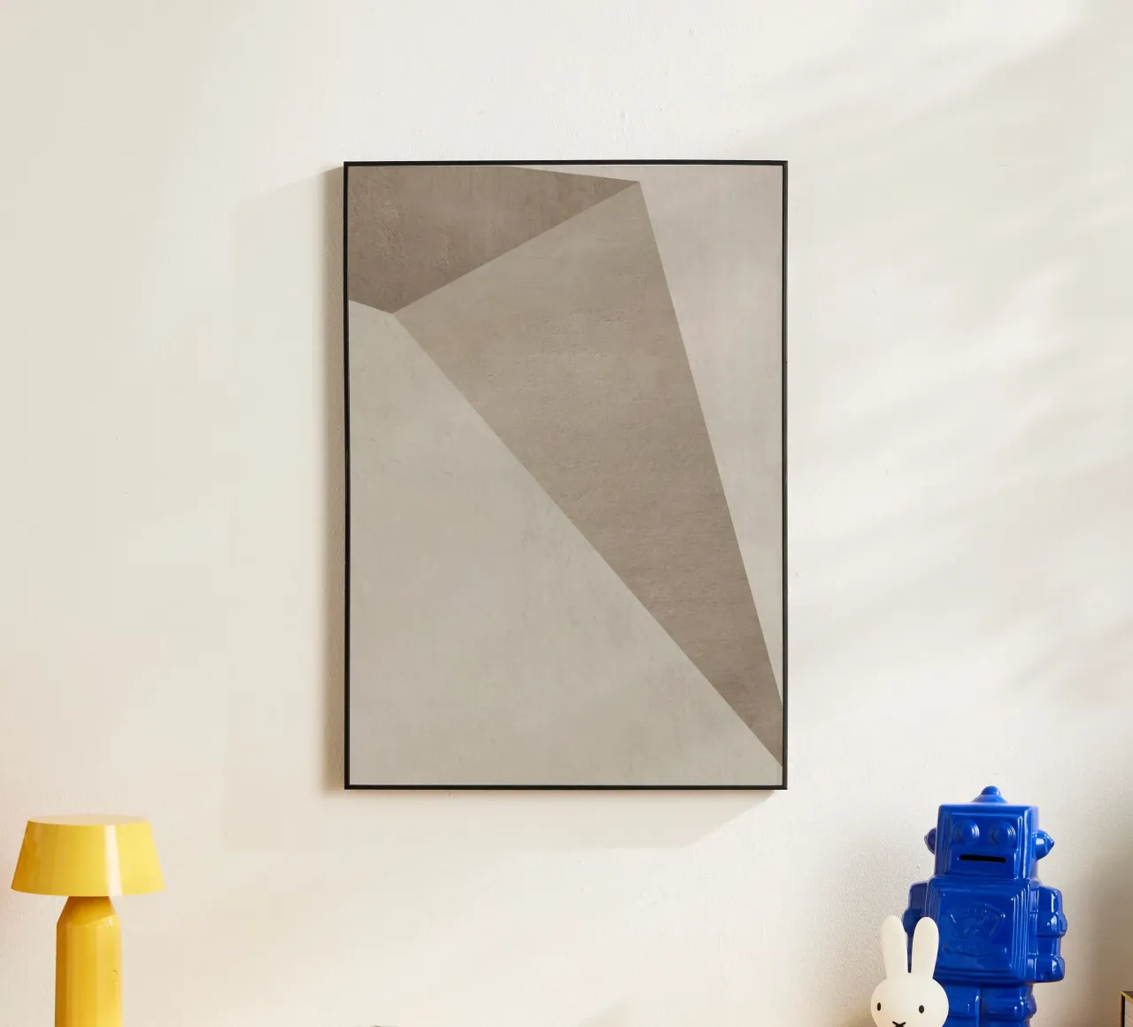 monochrome triangle geometric art alluminio dibond da vintageshop