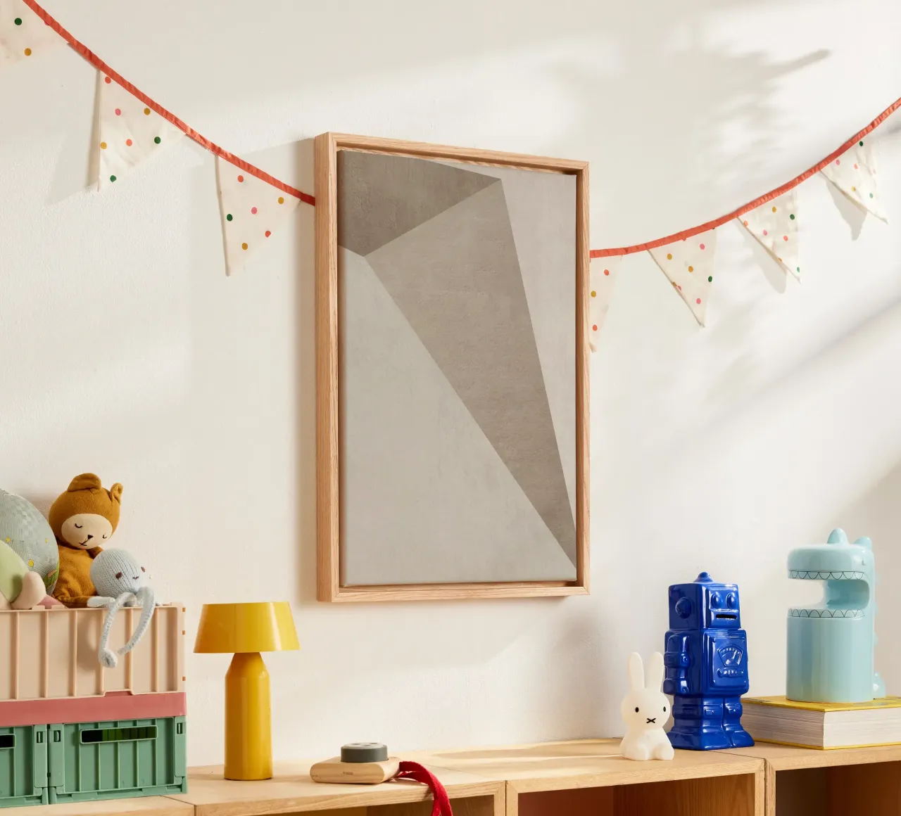 monochrome triangle geometric art toile de vintageshop
