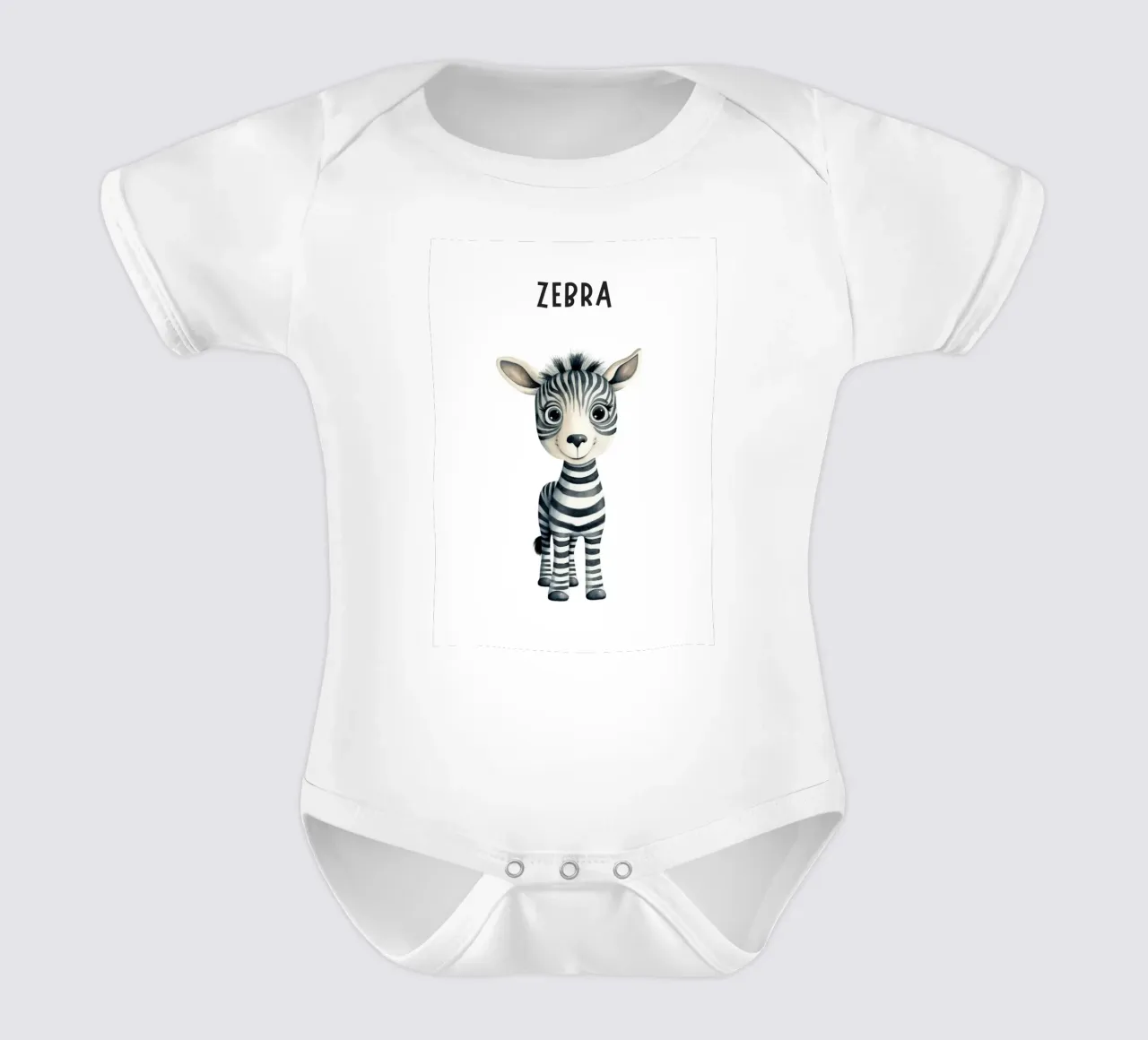 Incantevole stampa acquerellata di una zebra per neonati - Cameretta per bambini e ragazzi D body neonato maniche corte da ClubArt