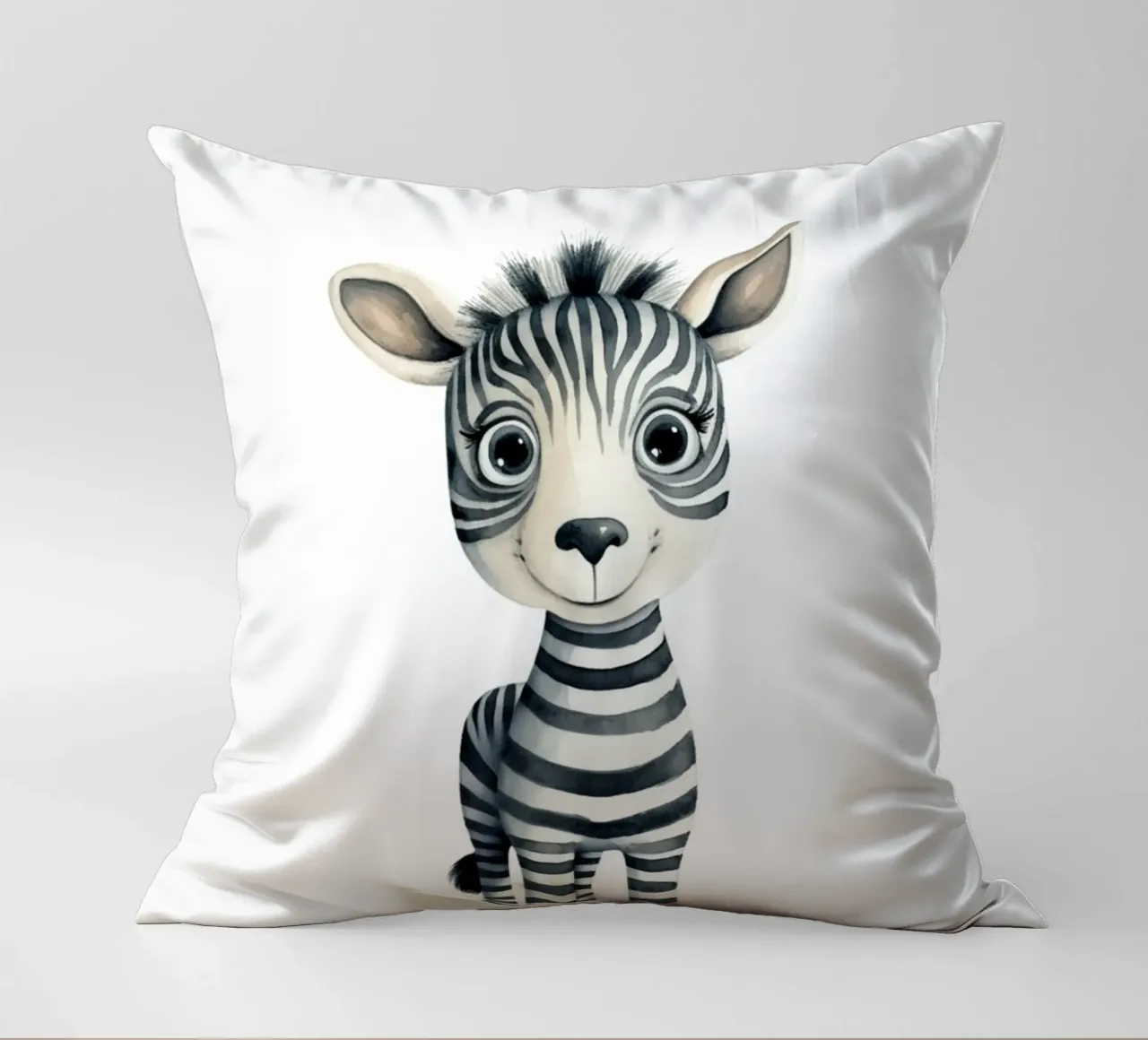 Incantevole stampa acquerellata di una zebra per neonati - Cameretta per bambini e ragazzi D cuscino da ClubArt