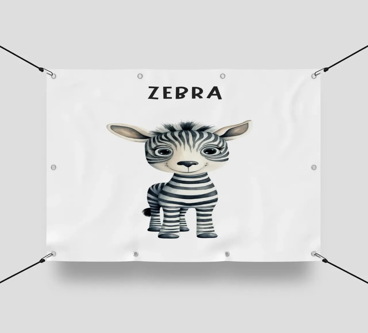Incantevole stampa acquerellata di una zebra per neonati - Cameretta per bambini e ragazzi D telo in pvc da ClubArt