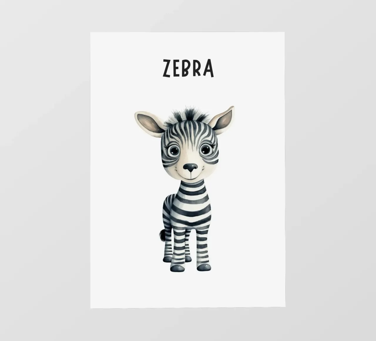 Incantevole stampa acquerellata di una zebra per neonati - Cameretta per bambini e ragazzi D telo in pvc da ClubArt