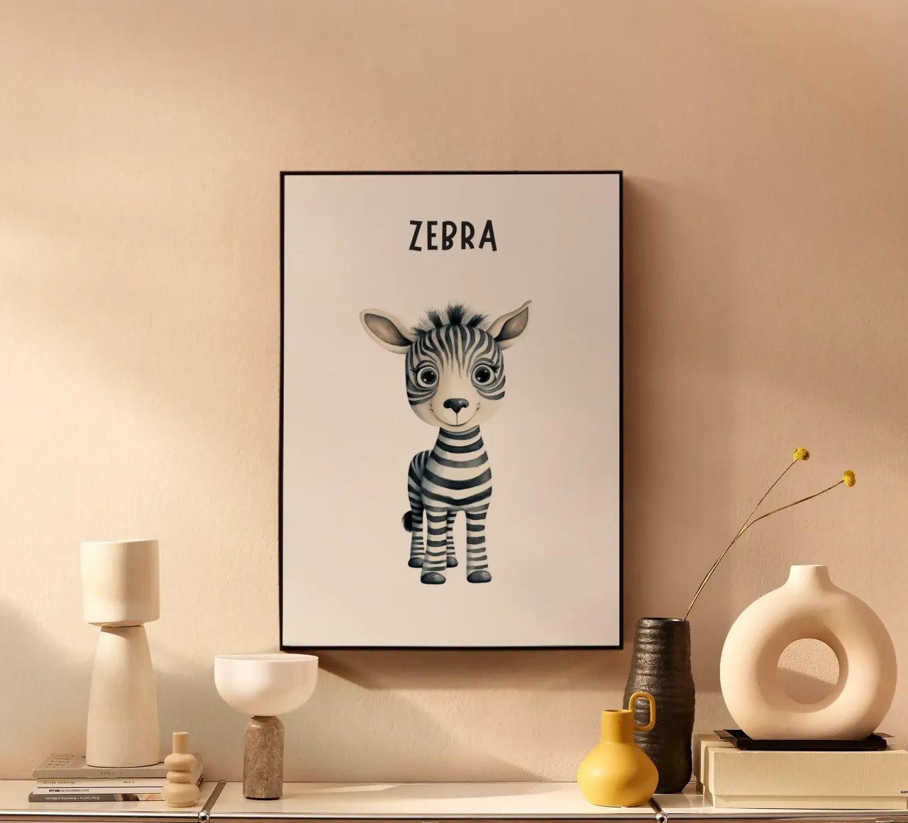 Incantevole stampa acquerellata di una zebra per neonati - Cameretta per bambini e ragazzi D plexiglass da ClubArt