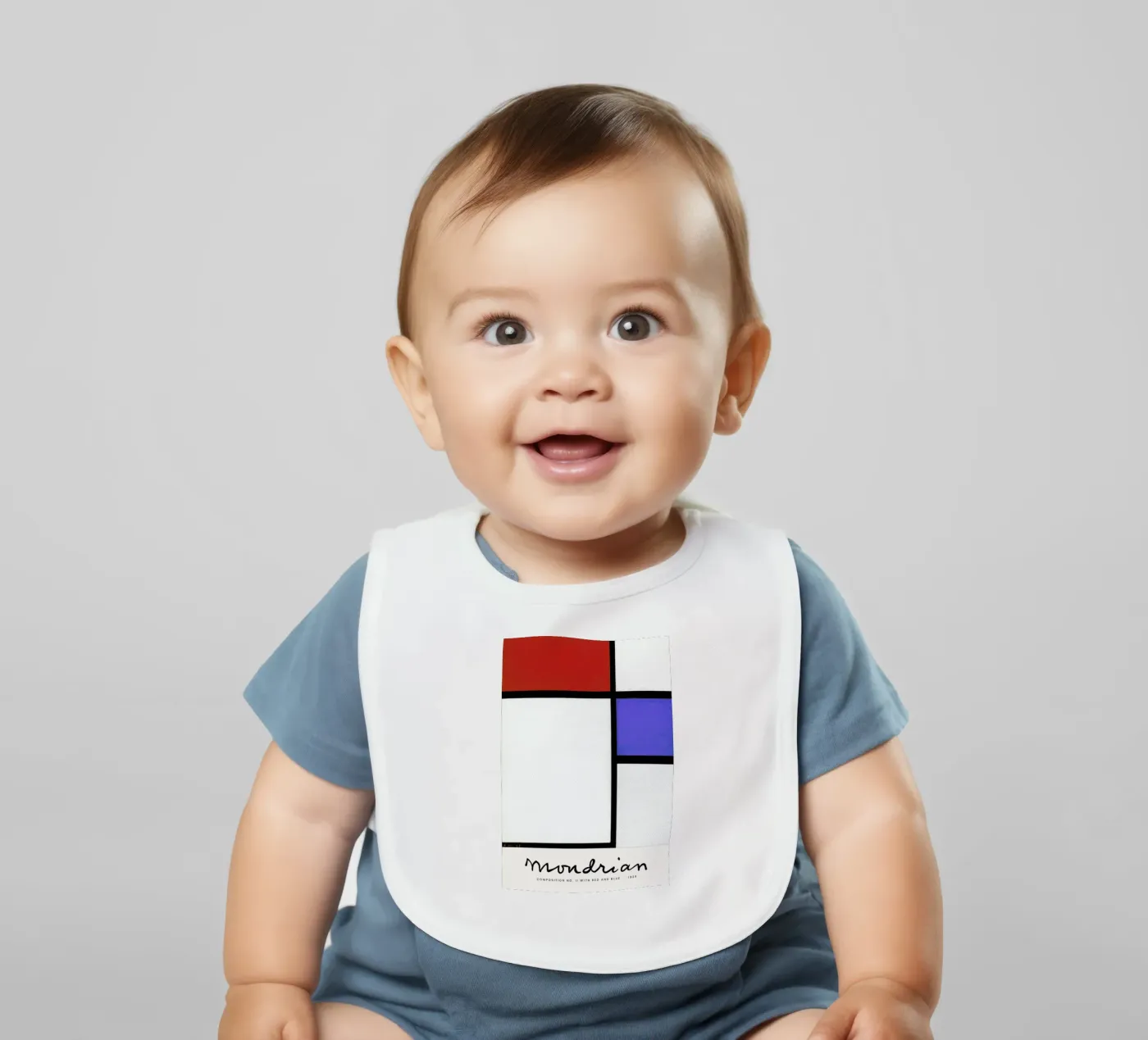 Mondrian – Signed Composition 4 Babylätzchen von Vintage by JUNIQE