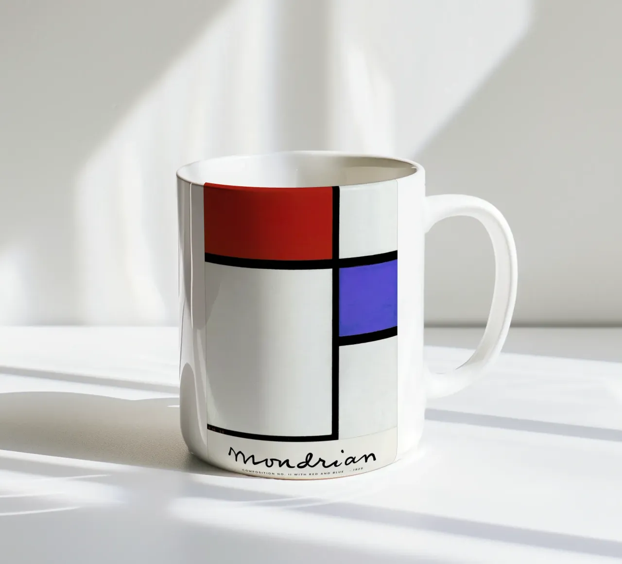 Mondrian – Signed Composition 4 tazza in ceramica da Vintage by JUNIQE