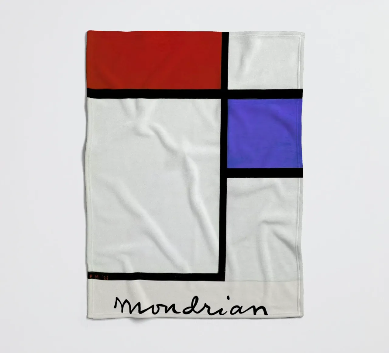 Mondrian – Signed Composition 4 coperta in pile da Vintage by JUNIQE