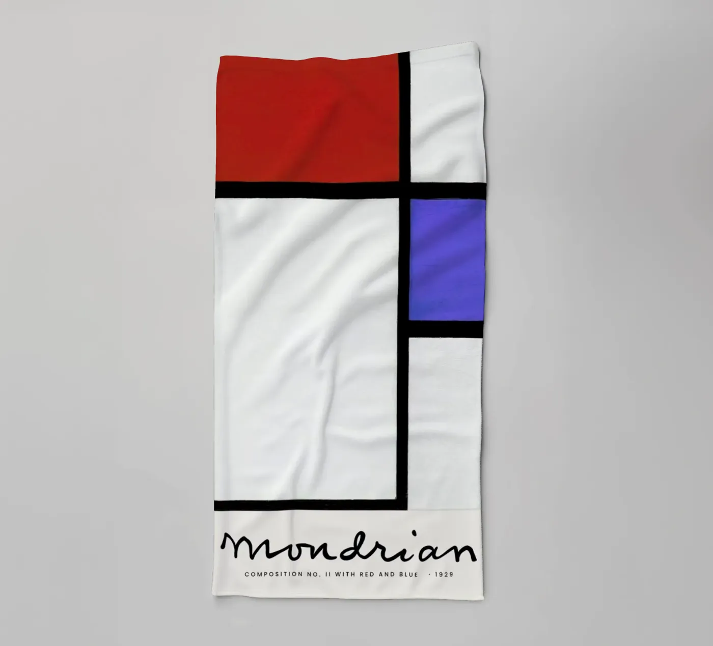 Mondrian – Signed Composition 4 badhanddoek van Vintage by JUNIQE
