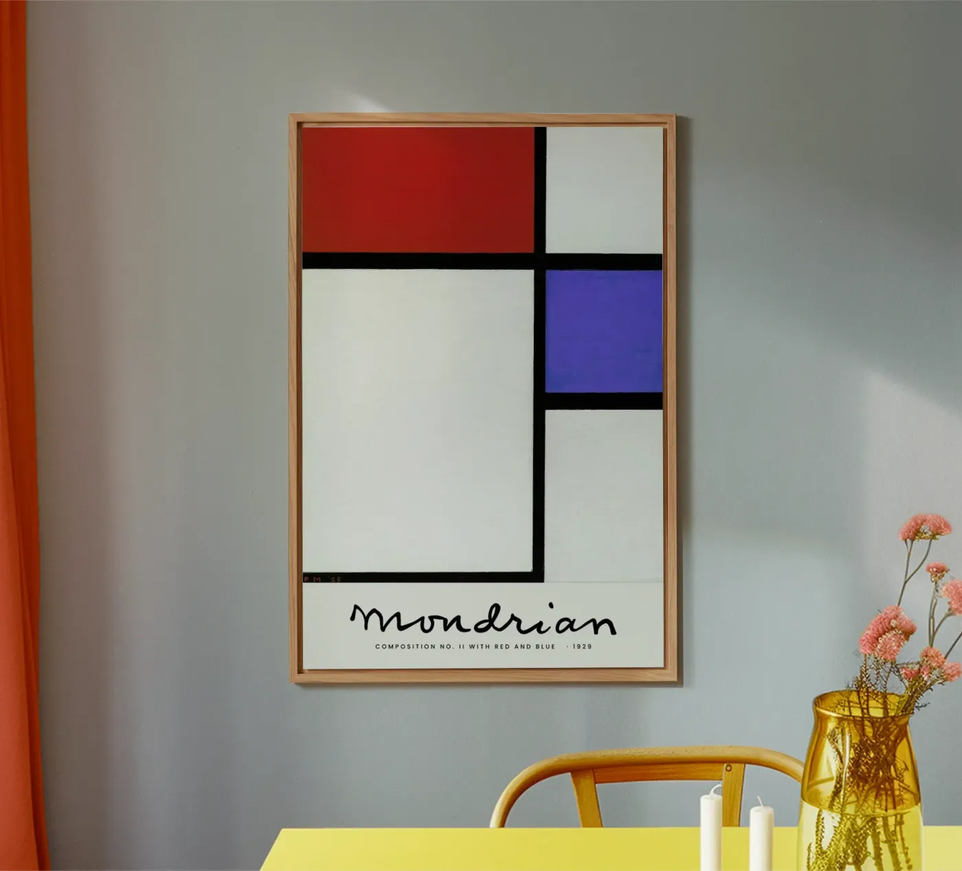 Mondrian – Signed Composition 4 pannello forex da Vintage by JUNIQE