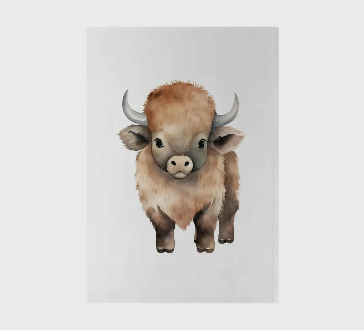 Flauschige Baby Bison Aquarell Druck - Woodland Kinderzimmer Dekoration Notizbuch von ClubArt