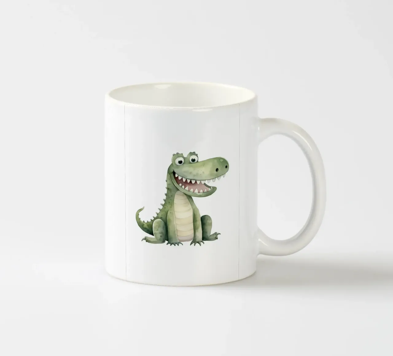 Grinning Crocodile Watercolor Art Print - Kids Room Decor ceramic mug by ClubArt