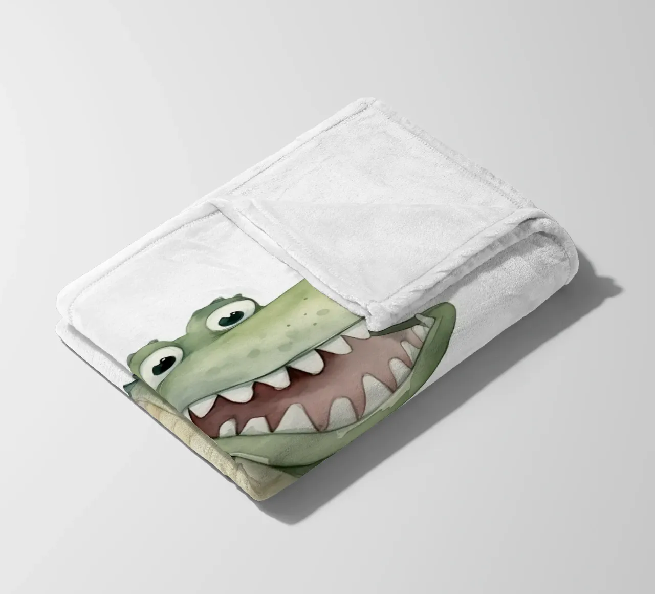 Grinning Crocodile Watercolor Art Print - Kids Room Decor fleece blanket by ClubArt