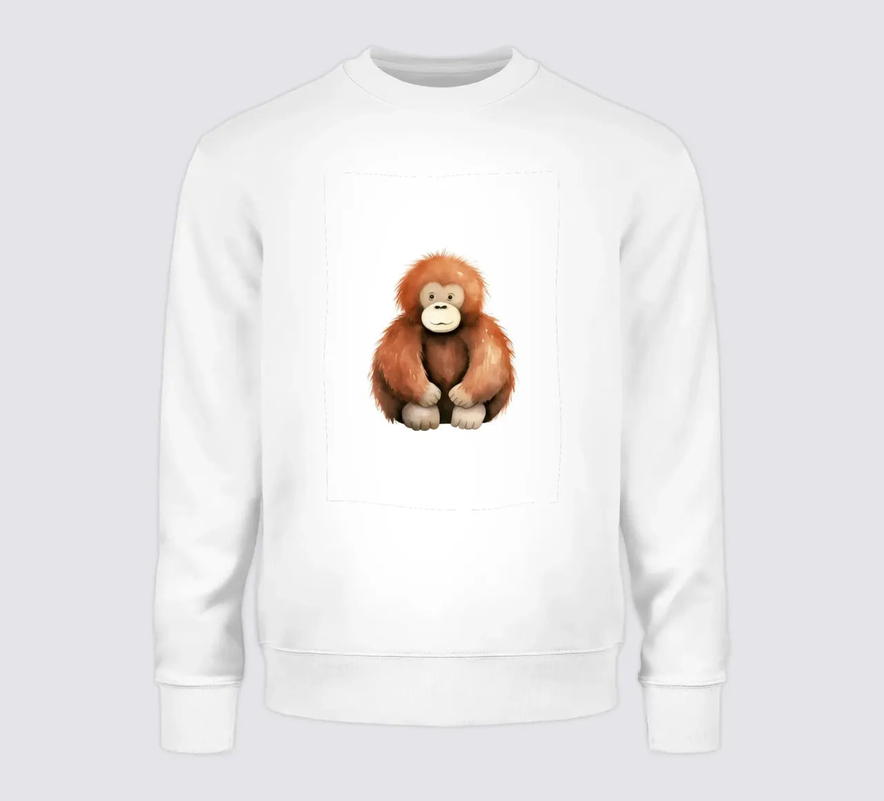 Cute Baby Orangutan Watercolor Print - Jungle Nursery Art sweatshirt by ClubArt