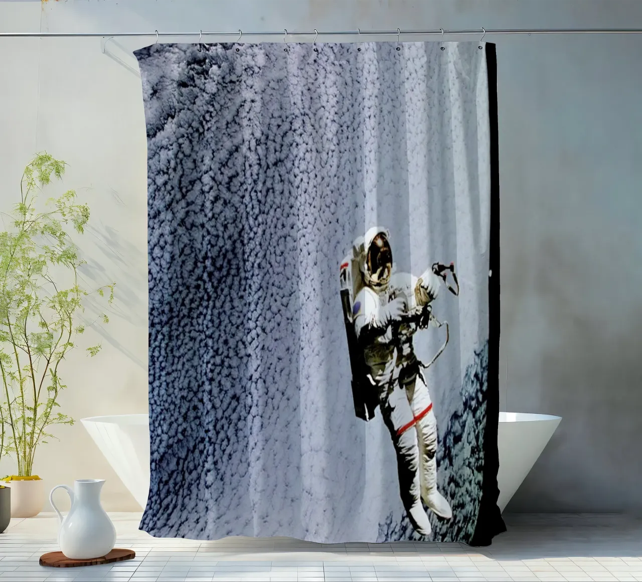 Astronaut in Space tenda da doccia da Vintage by JUNIQE