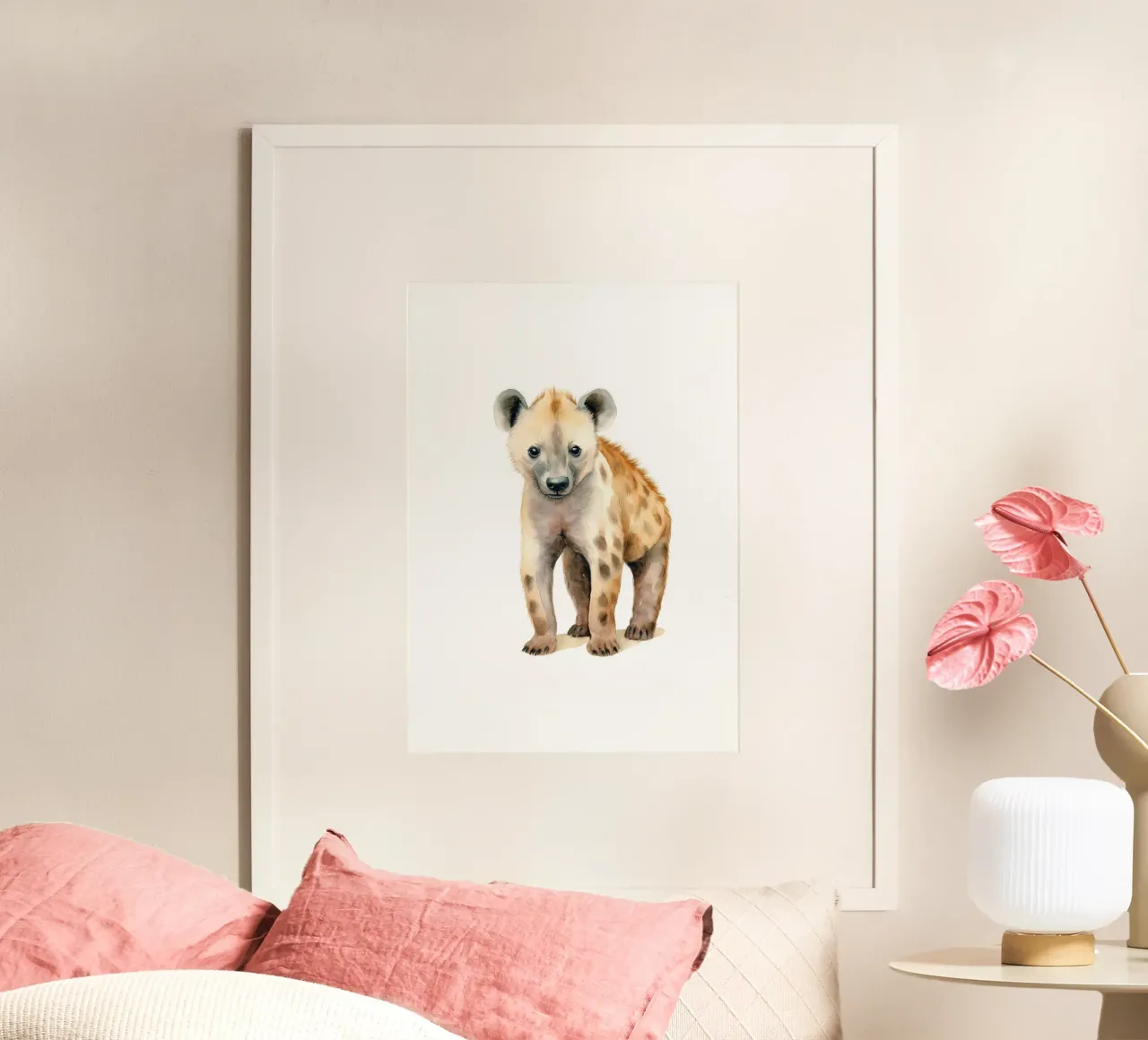 Aquarelle bébé hyène - Unique Safari Nursery Art poster de ClubArt