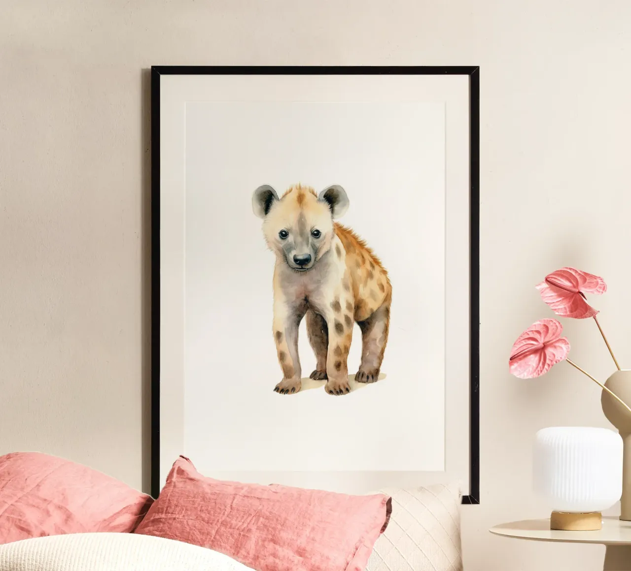 Aquarelle bébé hyène - Unique Safari Nursery Art poster de ClubArt