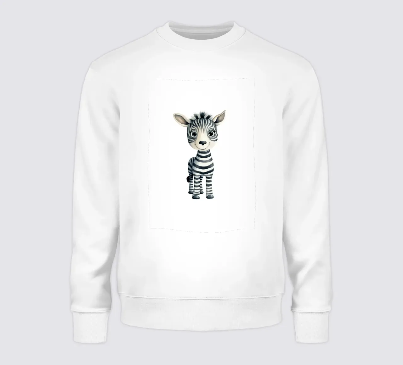 Stampa d'arte ad acquerello di una simpatica zebra per bambini - Cameretta e stanza dei bambini felpa da ClubArt