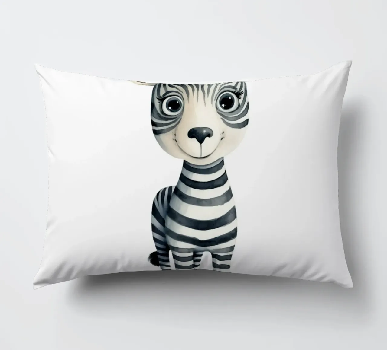 Stampa d'arte ad acquerello di una simpatica zebra per bambini - Cameretta e stanza dei bambini cuscino da ClubArt