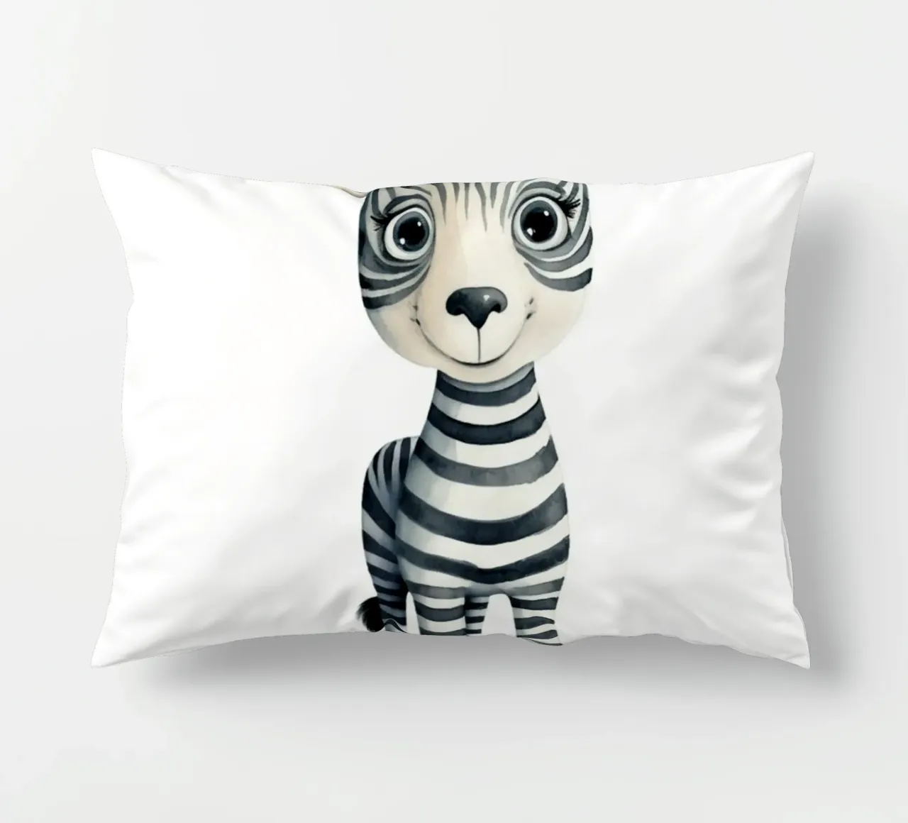 Stampa d'arte ad acquerello di una simpatica zebra per bambini - Cameretta e stanza dei bambini cuscino da ClubArt