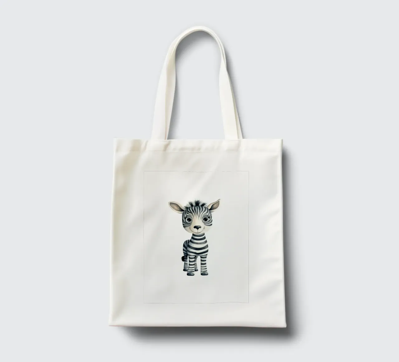 Stampa d'arte ad acquerello di una simpatica zebra per bambini - Cameretta e stanza dei bambini borsa in juta da ClubArt