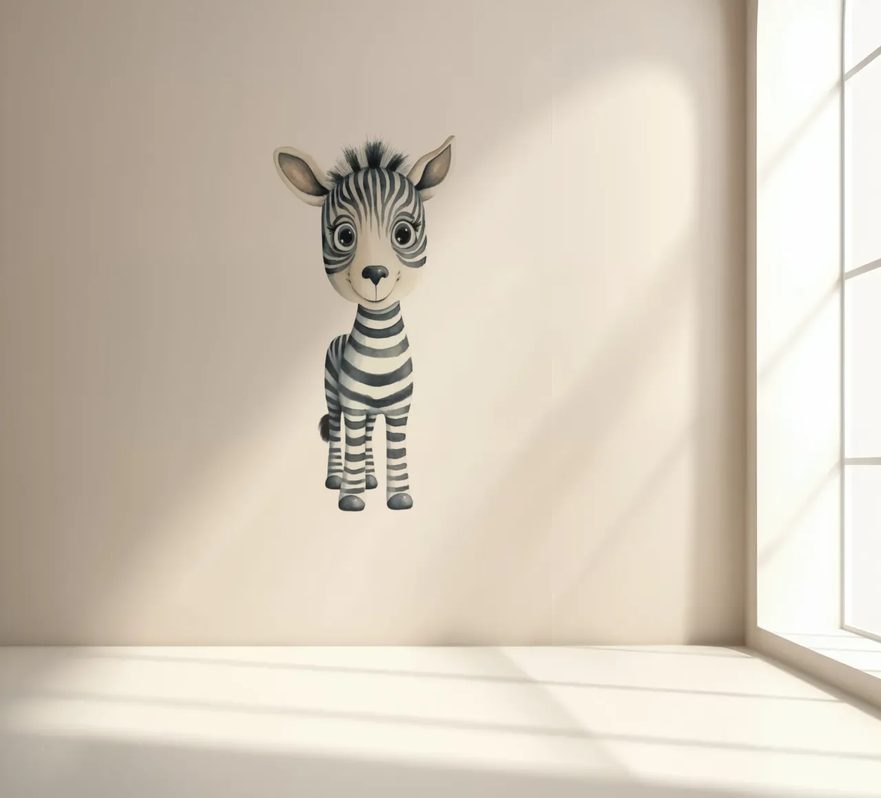 Estampado en acuarela de una cebra - Habitación infantil papel para pared de ClubArt