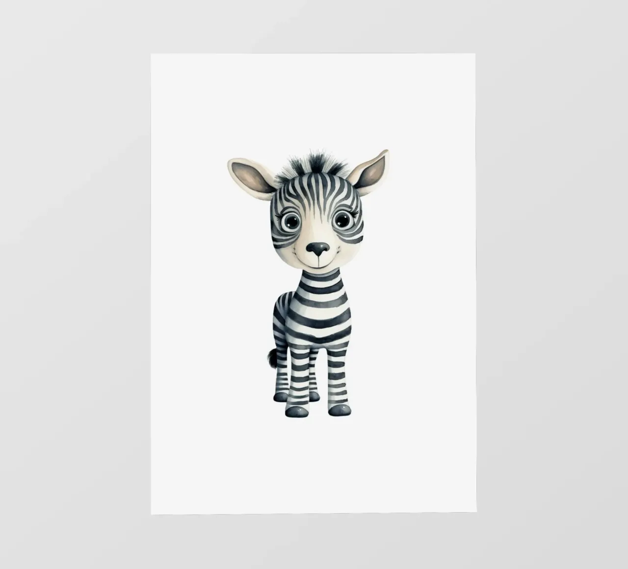 Estampado en acuarela de una cebra - Habitación infantil papel para pared de ClubArt