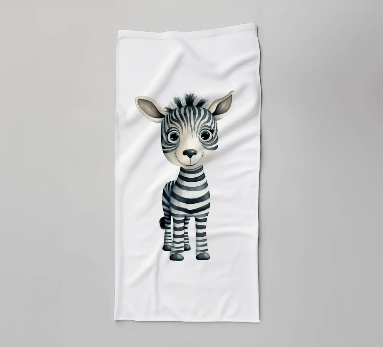 Stampa d'arte ad acquerello di una simpatica zebra per bambini - Cameretta e stanza dei bambini asciugamano da bagno da ClubArt