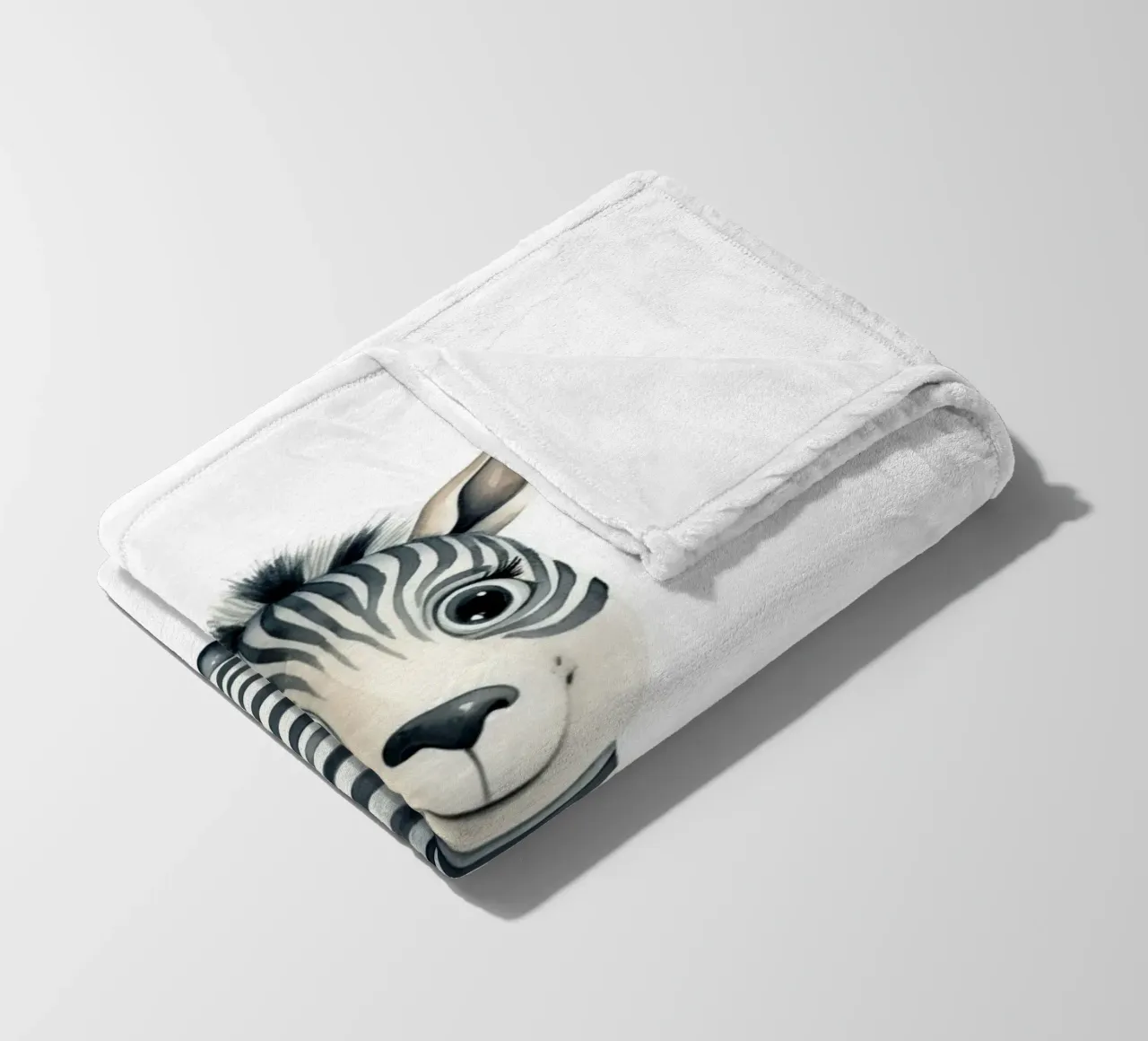 Stampa d'arte ad acquerello di una simpatica zebra per bambini - Cameretta e stanza dei bambini coperta in pile da ClubArt