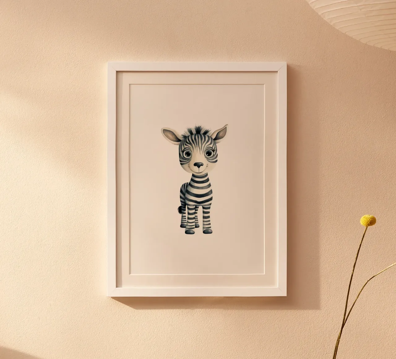 Stampa d'arte ad acquerello di una simpatica zebra per bambini - Cameretta e stanza dei bambini poster da ClubArt