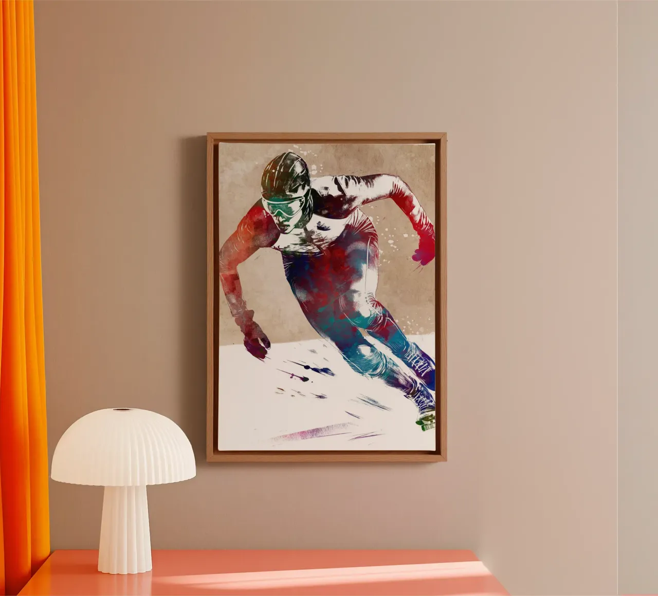 Schaatssport kunst canvas met Baklijst van SPORT
