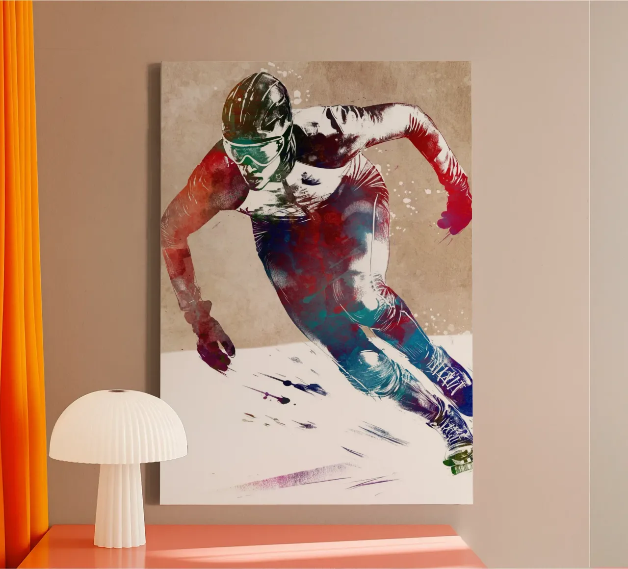 Schaatssport kunst canvas met Baklijst van SPORT