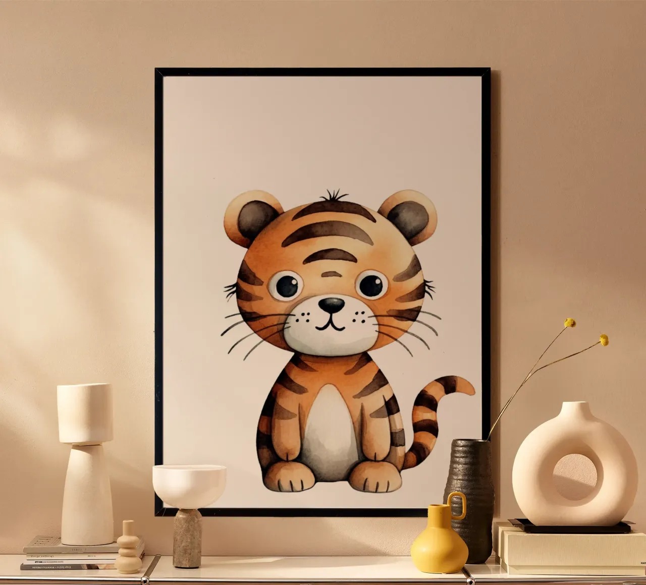 Stampa d'arte acquerellata di una simpatica tigre - Cameretta e stanza dei bambini carta hahnemühle da ClubArt