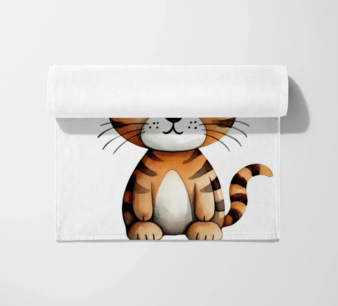 Stampa d'arte acquerellata di una simpatica tigre - Cameretta e stanza dei bambini telo mare da ClubArt