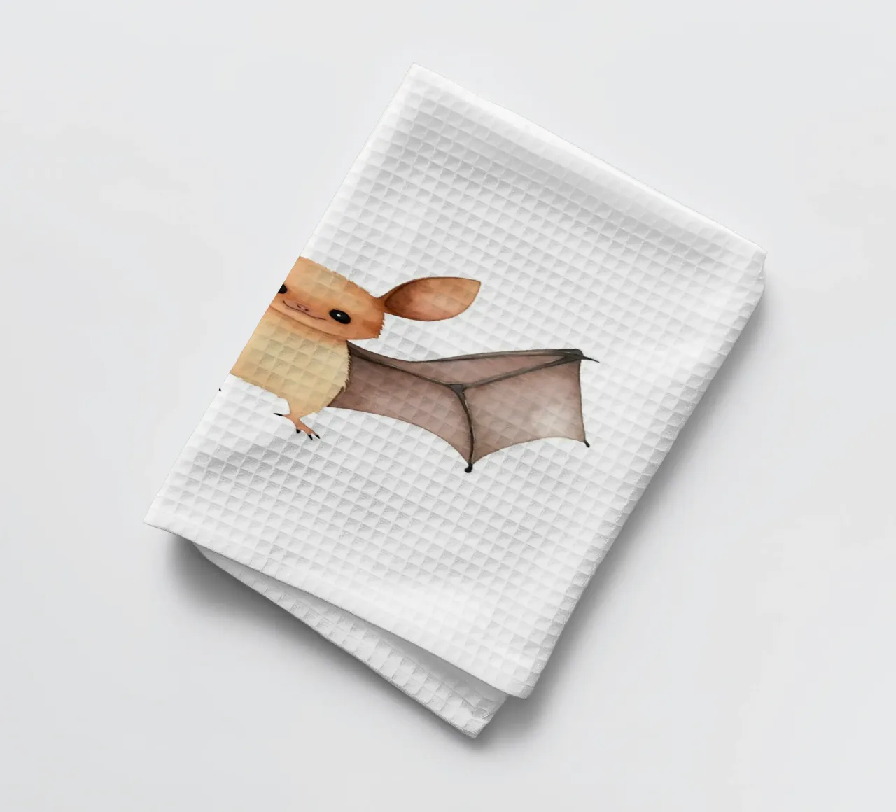 Stampa acquerellata di un simpatico pipistrello - Arte vivaistica spettrale e kawaii canovaccio da cucina da ClubArt