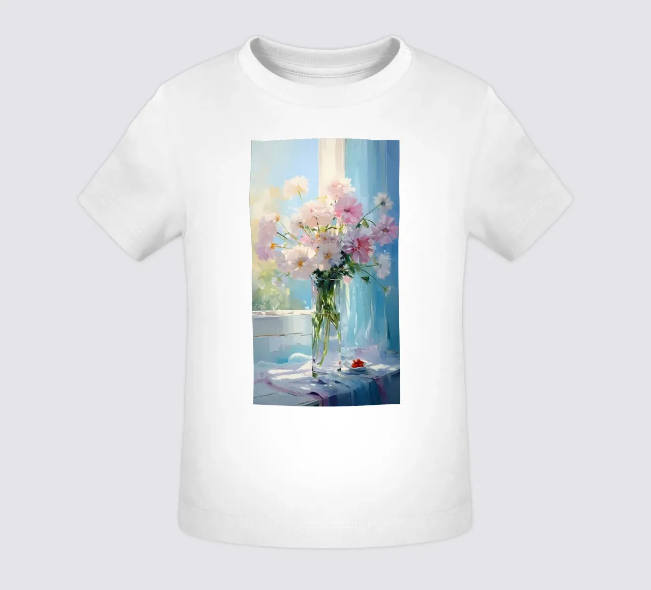 bellissimo vaso di fiori claude monet maglietta neonato da belong shop