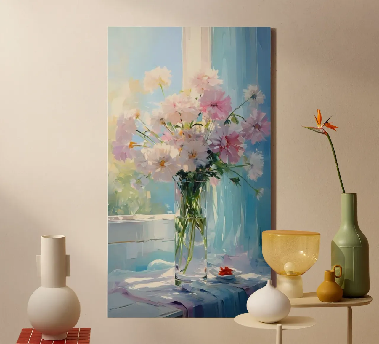 beautiful flower vase claude monet canvas by belong shop