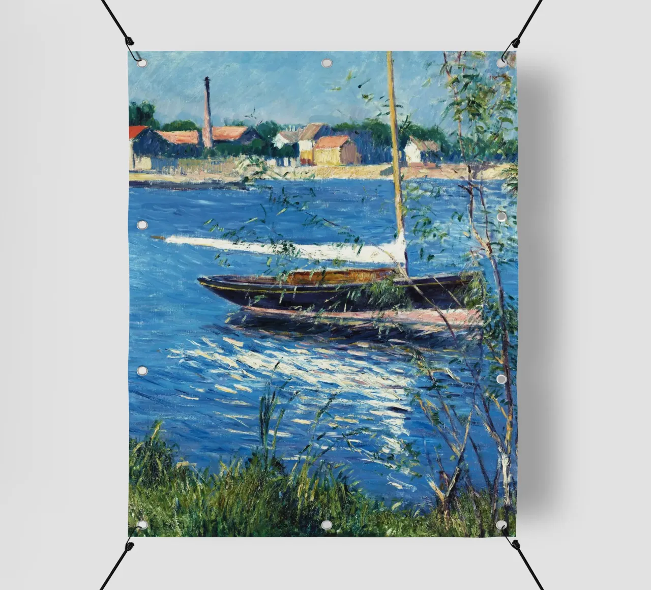 Das Boot von Claude Monet auf der Seine bei Argenteuil PVC Plane von Monet Art Prints