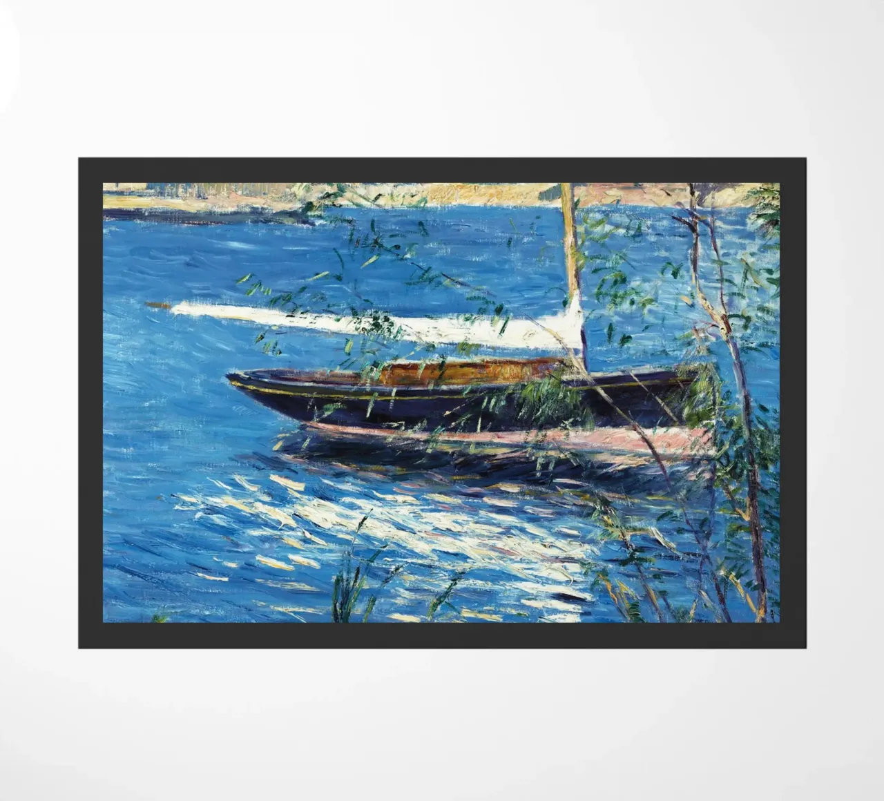 La barca di Claude Monet ormeggiata sulla Senna ad Argenteuil zerbino da Monet Art Prints